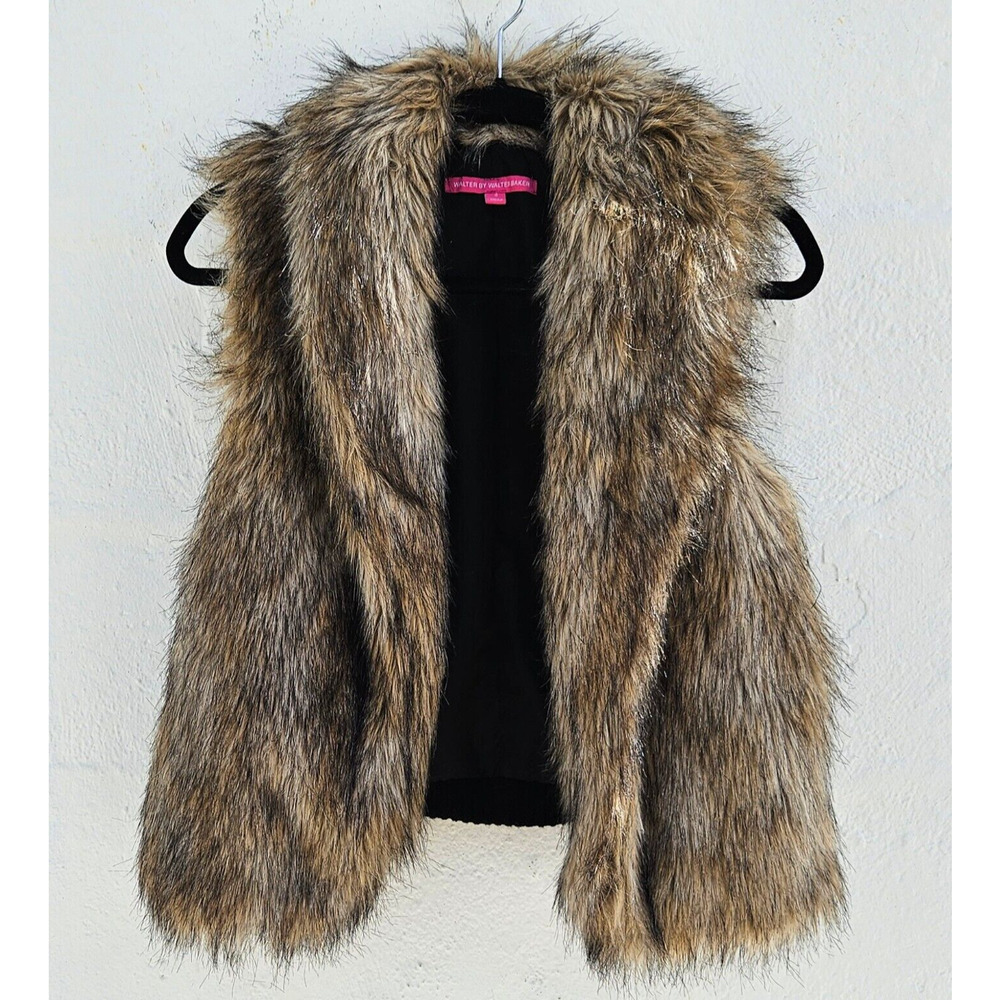 Walter Baker Faux Fur Vest in Tan and Black
